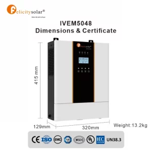 IVEM5048 48v 5kva Pure sine wave off inverter Built-in MPPT High Frequency 50Hz/60Hz