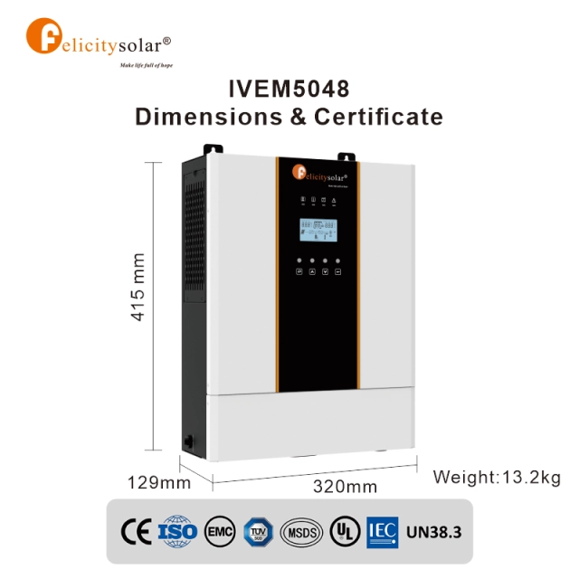 IVEM5048 48v 5kva Pure sine wave off inverter Built-in MPPT High Frequency 50Hz/60Hz - Image 2